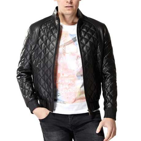 black-leather-jacket-with-tshirt-front-side